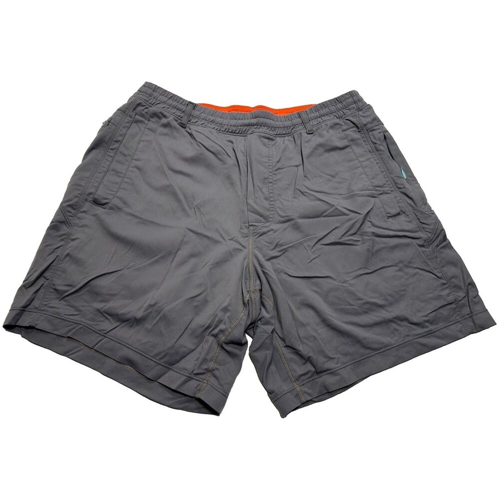Men's Birddogs Khaki Shorts 7" Lined Size Medium Grey Orange
